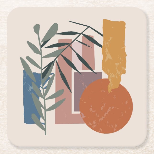 gewitterte Formen und Stiele Rechteckiger Pappuntersetzer (Vorderseite)