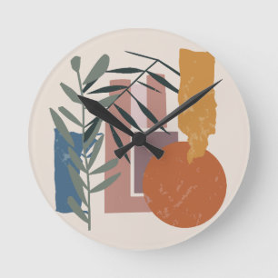 gewitterte Formen und Stiele Runde Wanduhr