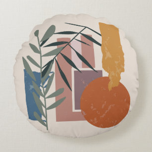 gewitterte Formen und Stiele Rundes Kissen