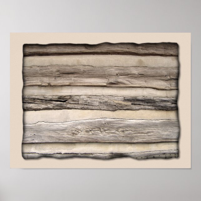 Gewitterte Holzplanks Poster (Vorne)