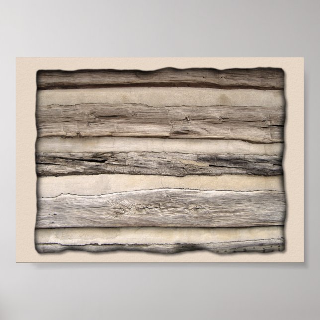Gewitterte Holzplanks Poster (Vorne)