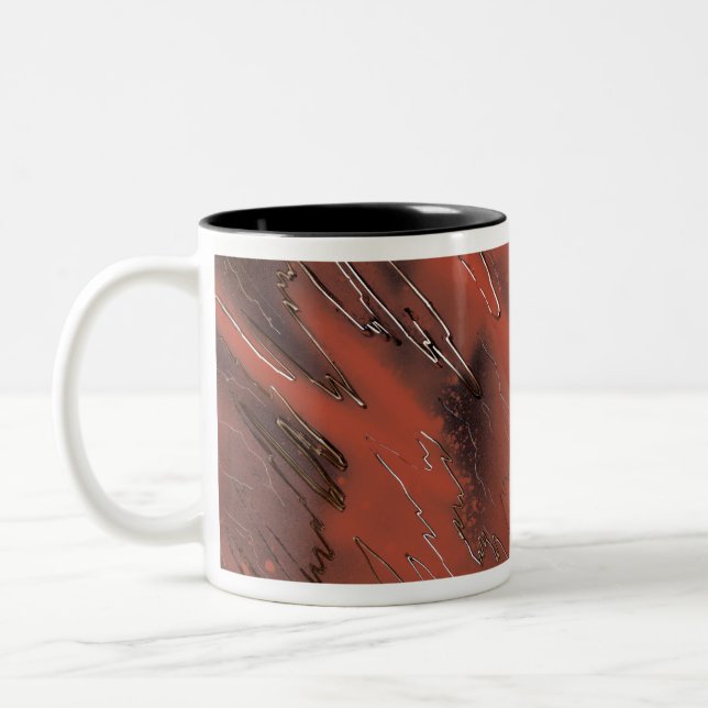 Gewitterte Textur Zweifarbige Tasse (Links)