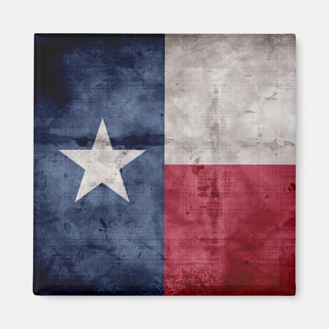 Gewitterte Vintage Flagge des Staates Texas Magnet (Vorne)