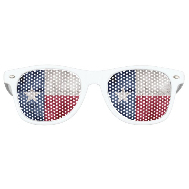 Gewitterte Vintage Flagge des Staates Texas Sonnenbrille (Vorderseite)
