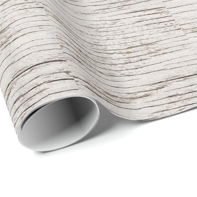 Gewitterte Weißholzplanks Geschenkpapier (Rolleneckpunkt)