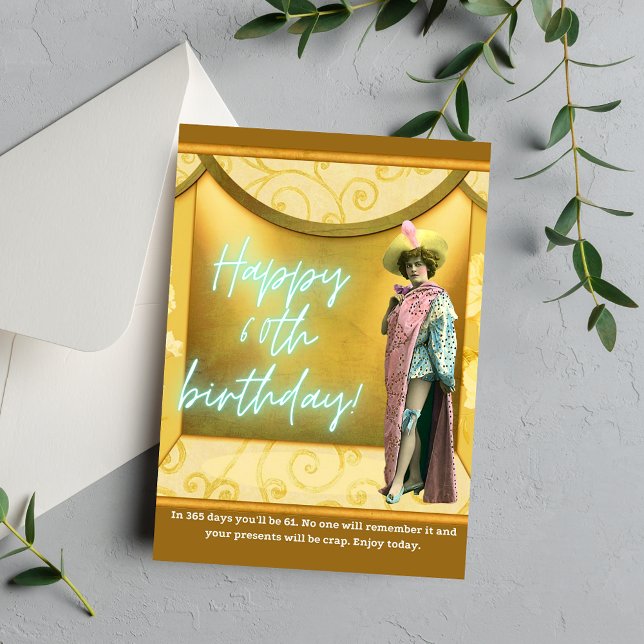 Gewittertes Altered Art 60. Geburtstag Karte (Von Creator hochgeladen)