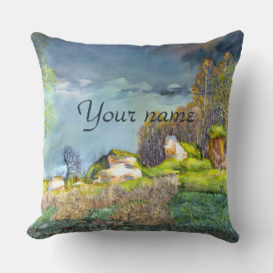 Gewitterungsbild Wasserfarbe Kissen