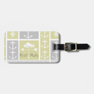 Gewitterungswelle für nautisches Gelb und graue An Gepäckanhänger