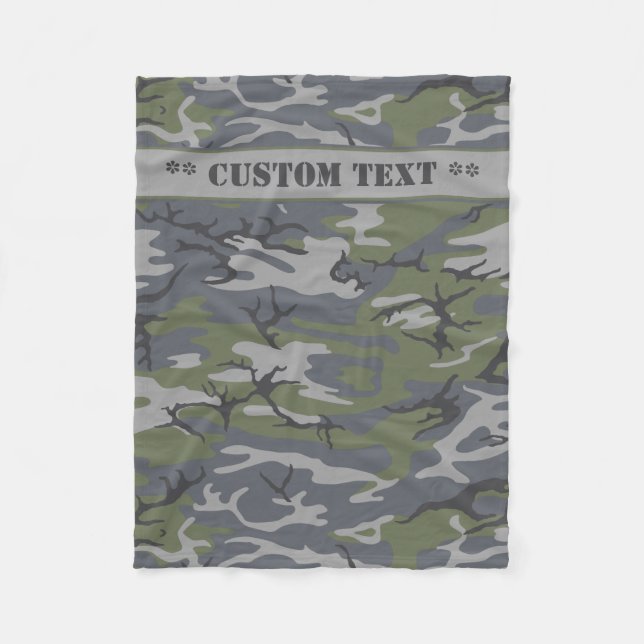 Gewogene graue Camouflage mit benutzerdefiniertem  Fleecedecke (Vorderseite)
