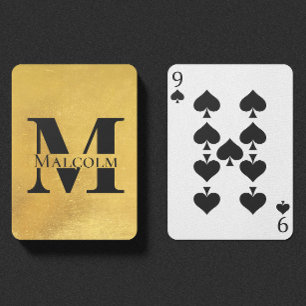 Gewogener Gold-Personalisiert-Monogramm-Individuel Spielkarten