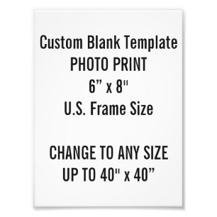 Gewohnheit 6" x 8" Foto-Druck-Schablone Fotodruck