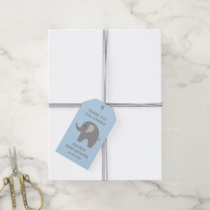Gewohnheit danken Ihnen Elefant babyshower Geschenkanhänger