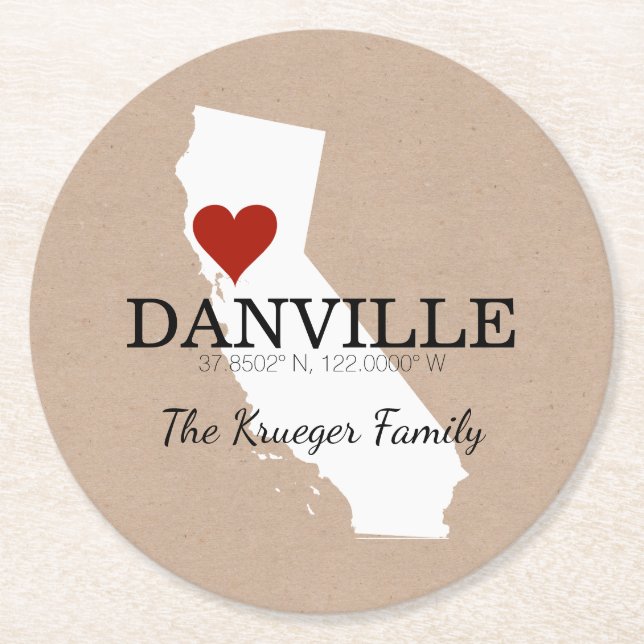 Gewohnheit GPS koordiniert Runder Pappuntersetzer (Vorderseite)