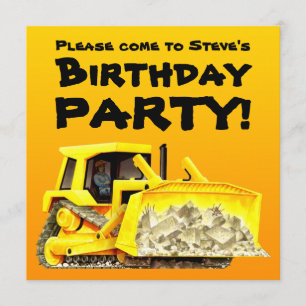 Gewohnheit scherzt Bau-Planierraupen-Party Einladung