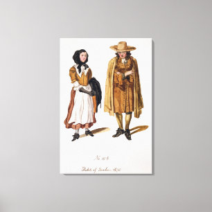 Gewohnheiten von Quäkern, 1675 (farbiger Stich) Leinwanddruck