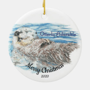 Gewohnheits-datiertes WeihnachtenOtterly Keramik Ornament