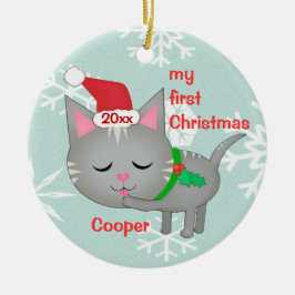 Gewohnheits-erste Weihnachtsverzierung Keramikornament