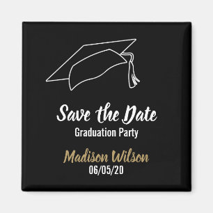 Gewohnheits-Save the Date Abschluss-Party Magnet