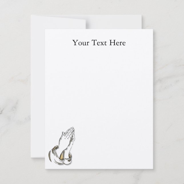 Gewohnheitseinladung KRW betende Hand4.25x5.5 Gold Einladung (Vorderseite)