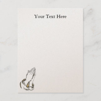 Gewohnheitseinladung KRW betende Hand4.25x5.5 Gold Einladung