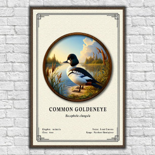 Gewöhnliche Goldeneye-Zoologie-Serie Poster