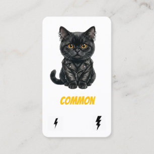 Gewöhnliche Punk-Katze-Sammlerkartenschwarze-Rebel Visitenkarte