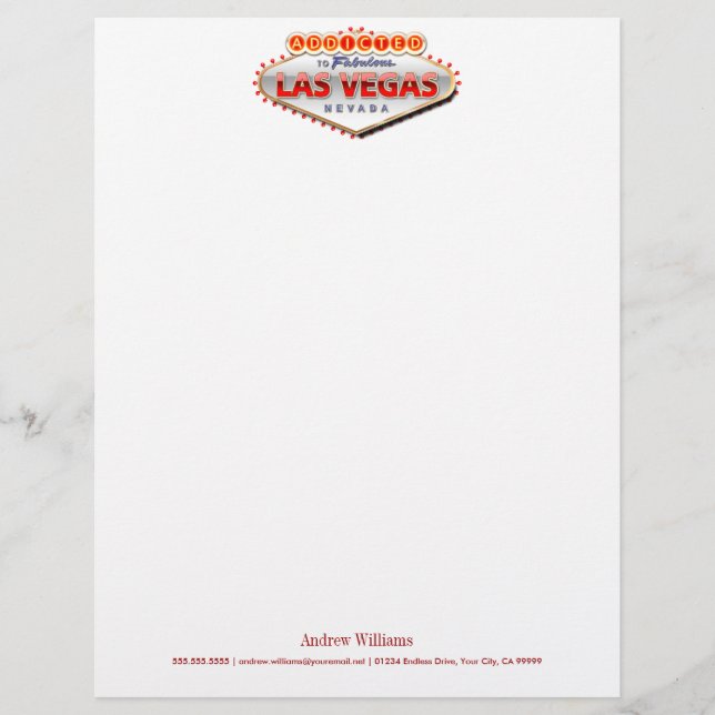 Gewöhnt nach Las Vegas, lustiges Zeichen Nevadas Briefbogen (Vorderseite)