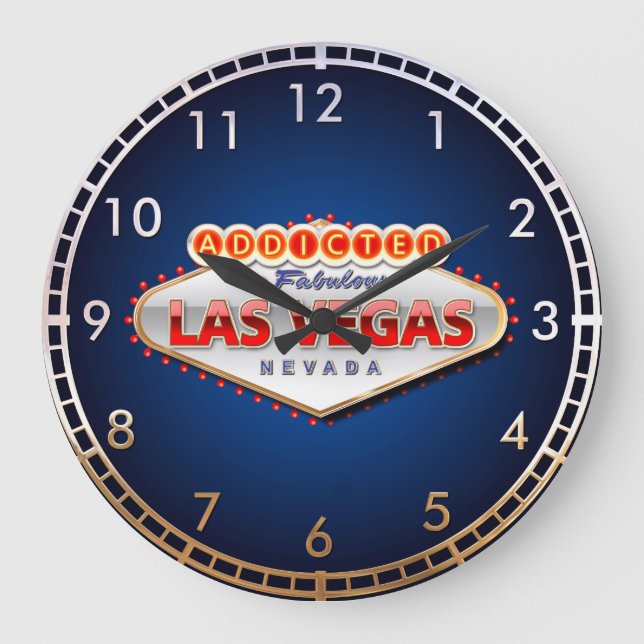 Gewöhnt nach Las Vegas, lustiges Zeichen Nevadas Große Wanduhr (Vorderseite)