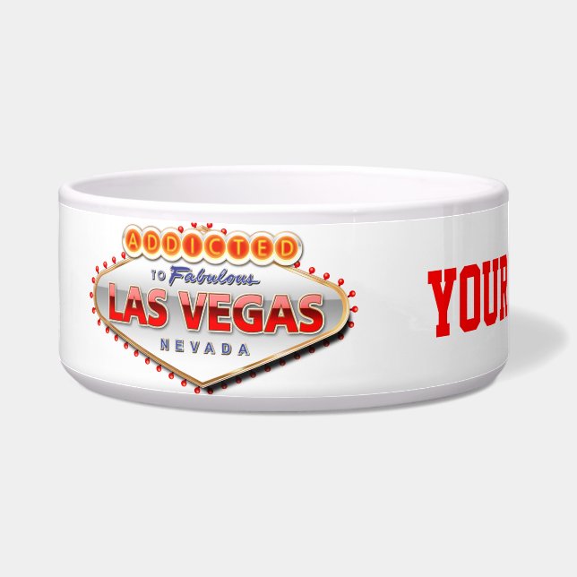 Gewöhnt nach Las Vegas, lustiges Zeichen Nevadas Napf (Links)