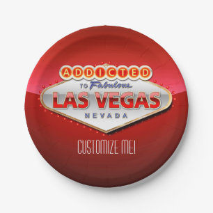 Gewöhnt nach Las Vegas, lustiges Zeichen Nevadas Pappteller