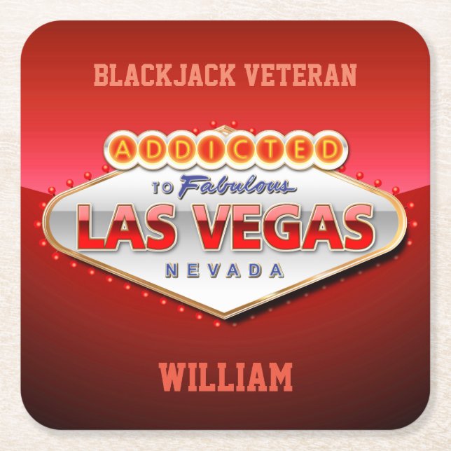 Gewöhnt nach Las Vegas, lustiges Zeichen Nevadas Rechteckiger Pappuntersetzer (Vorderseite)