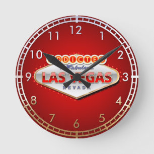 Gewöhnt nach Las Vegas, lustiges Zeichen Nevadas Runde Wanduhr
