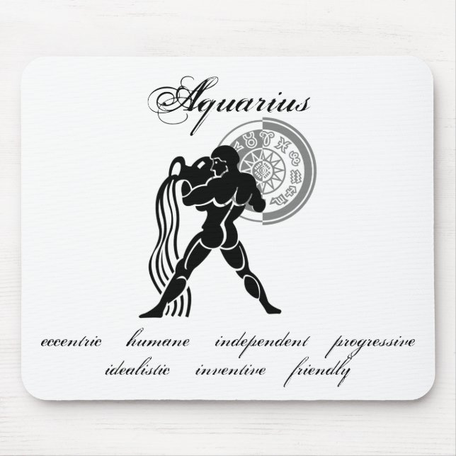 Gewohnte Aquarius-Merkmale im griechischen Stil Zo Mousepad (Vorne)