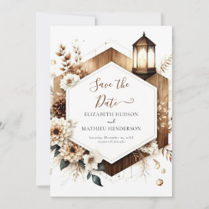 Gewohnte Blume Rustikale Hochzeit Save The Date