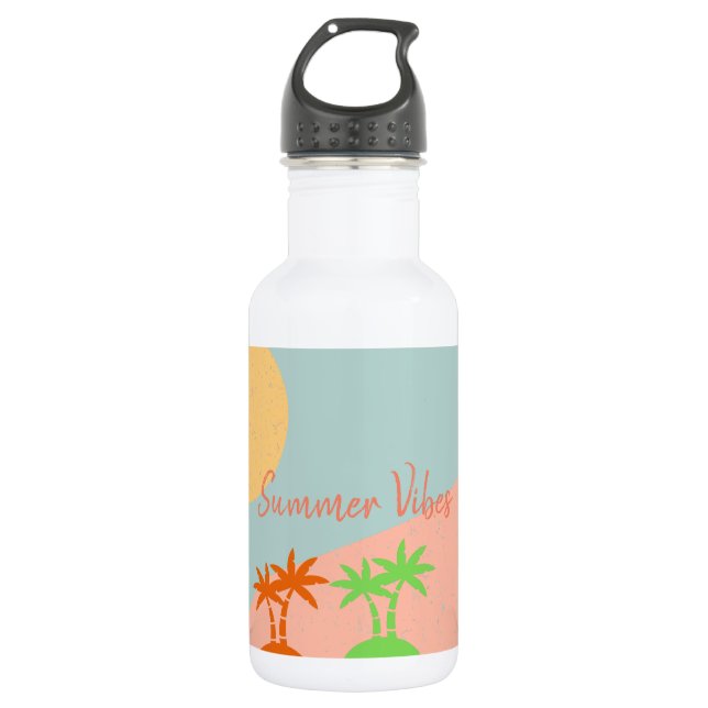Gewohnte Di Sommervibes niedliche Sommerfarben Pal Edelstahlflasche (Vorderseite)