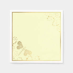 Gewohnte Hochzeit von Elfenbein und Golddragonfly Serviette