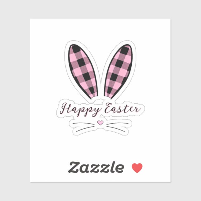Gewohnte karierte Ohren Ostern Aufkleber (Blatt)