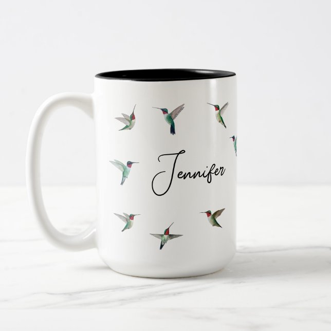 Gewohnte Ruby-throated Hummingbirds-Tasse Zweifarbige Tasse (Links)