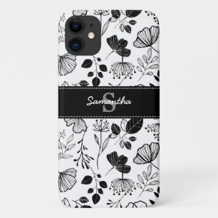 Gewohnte schwarze Blüten Case-Mate iPhone Hülle
