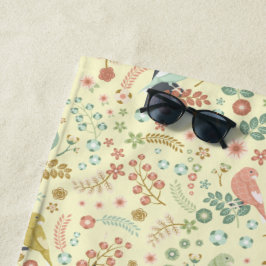 Gewohnte Vögel und Zweige Gelb Strandtuch