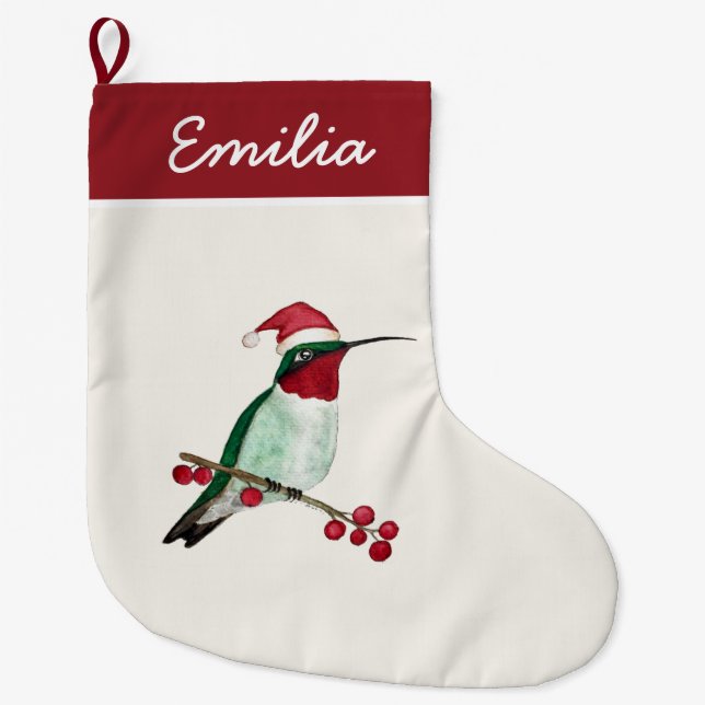 Gewohnter Ruby-throated Hummingbird Großer Weihnachtsstrumpf (Vorderseite)