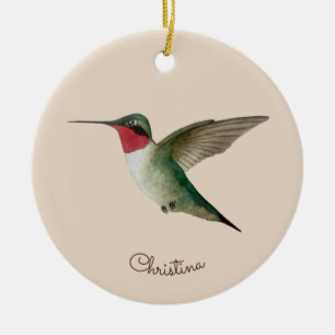 Gewohnter Ruby-throated Hummingbird Keramik Ornament