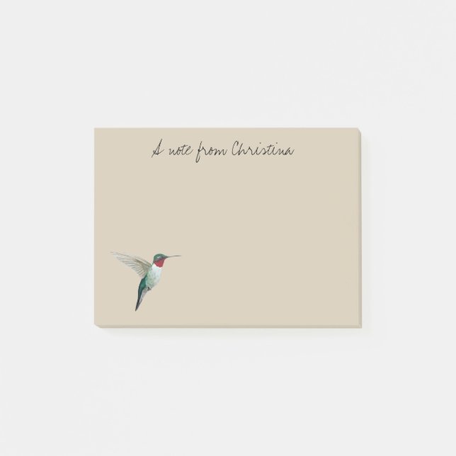 Gewohnter Ruby-throated Hummingbird Post-it Notes Klebezettel (Vorderseite)