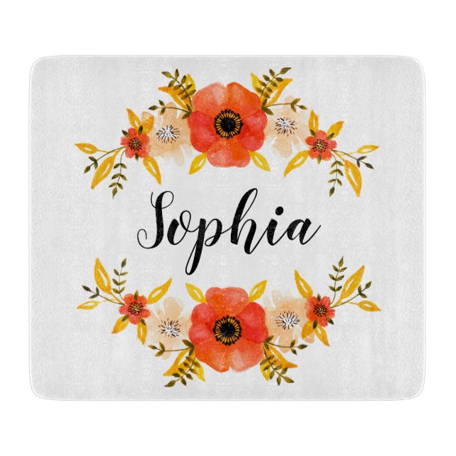 Gewohnter Text für Girlanfarbenkorallen Schneidebrett (Vorderseite)