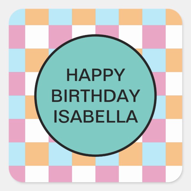 Gewohnter Text Quadratischer Aufkleber (Vorderseite)