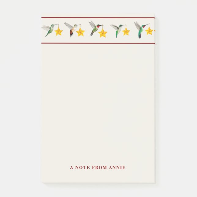 Gewohnter Urlaub Hummingvögel Post-it Klebezettel (Vorderseite)