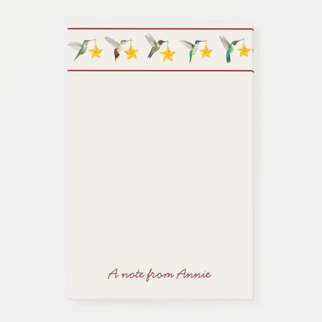 Gewohnter Urlaub Hummingvögel Post-it Klebezettel (Vorderseite)