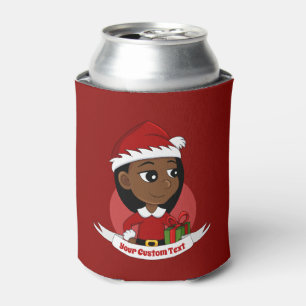Gewohnter Weihnachtsmädchen Cartoon kann cooler Dosenkühler