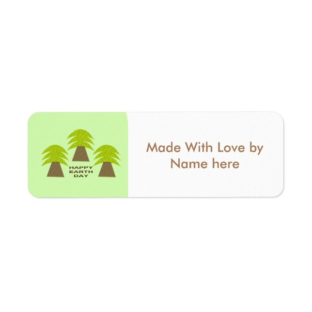 Gewohntes Lebensmitteletikett des Earth Day Trees (Vorne)