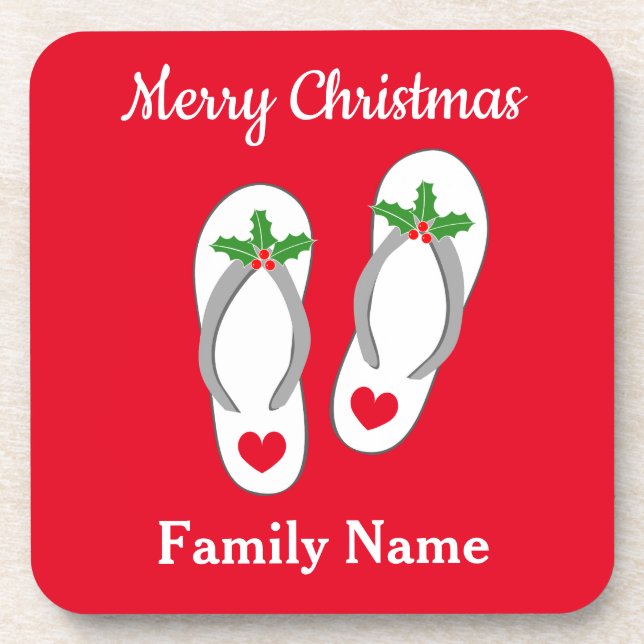 Gewohntes Weihnachten im Juli Getränkekoaster Getränkeuntersetzer (Vorderseite)